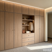 Armoire de rangement modulaire sur mesure pour toute la maison, portable, moderne, en bois de noyer, avec grande capacité, du sol au plafond, pour chambre à coucher