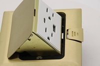 Pop up prise électrique interrupteur au sol caché boîte de prise de sol cuivre amortissement double 3 pôles 1USB 1Type-c boîte de prise de sol