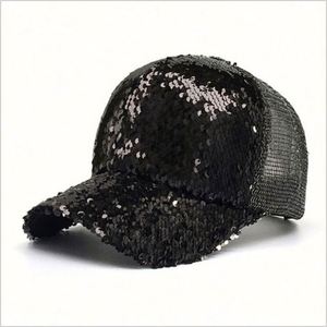 Customize Plain Paillette Stage Show Shiny <b>Glitter</b> Fancy Sequin Bling Baseball Cap 100% Polyester Common - Product Image 6