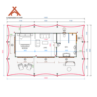 Kawagebo Kamp (KK) Membrane Permanente Luxe 125 ㎡   Tente de glamping safari avec salle de bain privée pour les hôtels et complexes hôteliers en plein air