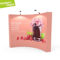 Kit de bannière portable de 3 m pour salon professionnel, panneau d'affichage en tissu, mur publicitaire, boîte à lumière, toile de fond pop-up pour expositions commerciales