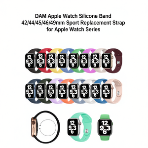 สายนาฬิกาซิลิโคน DAM สำหรับ Apple Watch ขนาด 42/44/45/46/49 มม. สายรัดข้อมือแบบสปอร์ตสำหรับเปลี่ยนใส่กับ Apple Watch Series - Product Image 2