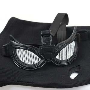 Máscara de cabeza de <span class=keywords><strong>Spiderman</strong></span> de tela de punto negro, gafas desmontables para accesorios de Halloween - Product Image 3