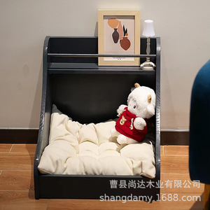Simple wooden pet <b>bed</b> suitable for Maltese small <b>dogs</b>, cats, and <b>dogs</b>, solid wood integrated small pet <b>sofa</b> <b>bed</b> - Product Image 5