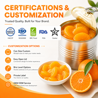 Mandarines entières en conserve 850g en sirop léger Prix usine OEM Taille personnalisée Vente en gros Exportateur Fournisseur