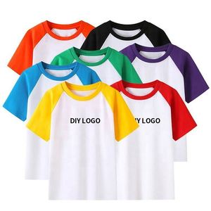 Healthy Knitted Casual Cotton Matching Color Kids Round Neck T <b>Shirts</b> with Custom Logo for Boys and Girls - Product Image 3