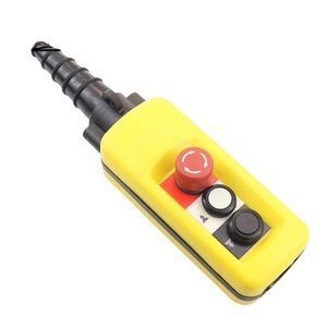 Hai tốc độ hoist Crane Mặt dây chuyền trạm kiểm soát 2 pushbuttons với dừng khẩn cấp Cấu trúc điện tử làm bằng nhựa - Product Image 1