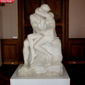 Escultura de Rodin, Eléctrica Primavera, de Alta Calidad, Estatua de Mármol Blanco de los Besos - Product Image 5