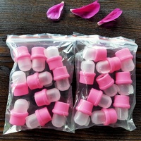 10 Piezas Profesionales de Silicona Rosa Sólida para Uso en Manos, Cubre Dedos para Remover Esmalte de Uñas, DIY, Acrílico, Gel UV, Uso en Salón