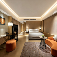 Meubles de chambre d'hôtel cinq étoiles modernes en panneaux de bois massif, écologiques, durables, personnalisables, vente directe d'usine, usage commercial, garantie 5 ans