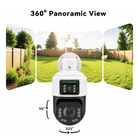 Caméra de sécurité PTZ IP POE à double capteur 4MP+4MP GCraftsman avec double objectif 2,8 mm et zoom 20X, vision nocturne, extérieur