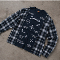 Kaos Lengan Panjang Custom Streetwear Print  Kaos Katun Berkualitas Tinggi Berpanel Kotak-kotak Bergaris Bermotif Kotak Boxy Cropped Patchwork