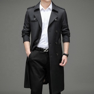 Nouveau <span class=keywords><strong>Manteau</strong></span> Long <span class=keywords><strong>Homme</strong></span> Printemps-Automne 2026 en <span class=keywords><strong>Laine</strong></span>/Soie Tissée, Simple et Décontracté, Anti-Plis, Double Boutonnage, Couleur Unie - Product Image 2