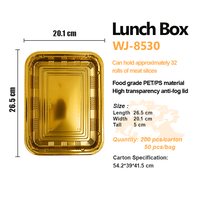 30 Boîtes Bento jetables en PP haute résistance, style américain, à parois épaisses, anti-poussière, sans goût, écologiques, recyclables, pour sushis et salades, rectangulaires