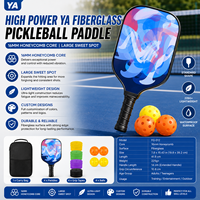Raket Pickleball Ergonomis Anti-Selip dengan Gagang Fiberglass, Permukaan Bertekstur, Inti Sarang Lebah 16mm, Desain Kustom, Portabel
