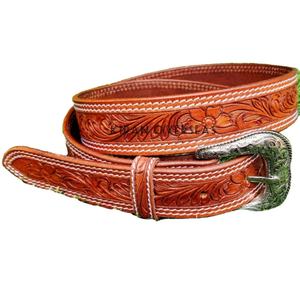 Ceinture en cuir de vache occidentale, outillage et sculpture, sangle en cuir interchangeable pour vêtements de cowboy - Product Image 1