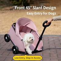 Poussette pliable légère pour animaux de compagnie de taille moyenne et petite, chariot de transport manuel pour chiens et chats pour le camping en plein air