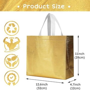 Non Woven Custom Logo Coated Gift Bags 32x28x10 Cm with White Handles for Wedding Party Promotions Eco Friendly Reusable - Product Image 2