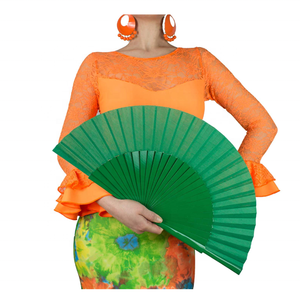 Abanico Plegable Español de Madera Rojo Pericon Hecho a Mano FAREA, 23 cm, Estilo ROMANCE para Danza Flamenca y Regalos Promocionales - Product Image 5