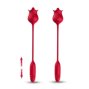Nuevo Vibrador de Clítoris en Forma de Rosa 2 en 1 con Dildo y Ventosa para Mujeres, Gran Venta - Product Image 5