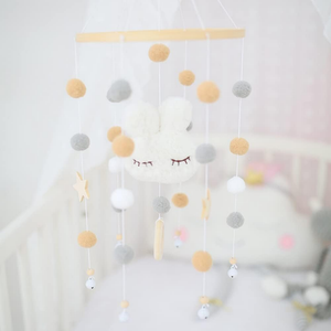 Décor de lit de bébé <span class=keywords><strong>mobile</strong></span> 3D avec boules de feutre pour décoration de lit de chambre d'enfant, cadeau de cloche suspendue - Product Image 3