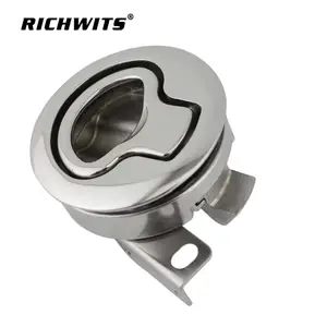 2 inch round Marine Locking Latch Stainless Steel 316 Flush Pull Ring Slam latch for boat cabinet door hatch