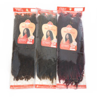 3X 24 pouces Cheveux synthétiques pré-gonflés doux Afro Kinky Curly Twist Crochet Braid Bulk Single Weft pour Cuban Twist