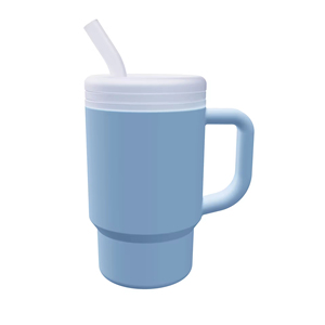 Botella de agua de silicona con asa para niños, vaso con pajita y tapa, taza de agua con pajita de silicona - Product Image 6