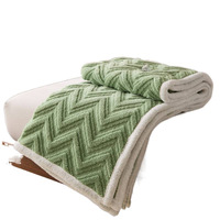 Couverture de canapé double couche en polyester jacquard tissé, écologique, de luxe léger, haute densité, douce et chaude, multifonctionnelle et moderne