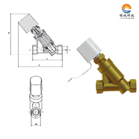 Vanne de régulation indépendante de la pression à commande marche/arrêt basse consommation DC 0(2)-10V 4(0)-20mA AC220V AC24V Corps en laiton PN16/PN25 DN15-DN50