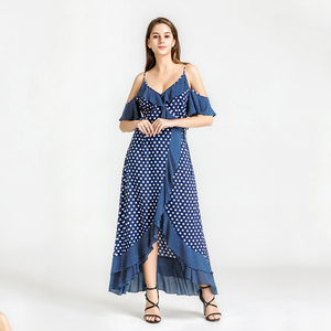 La nueva señora <span class=keywords><strong>de</strong></span> ocio <span class=keywords><strong>de</strong></span> moda joven venta al por mayor <span class=keywords><strong>de</strong></span> punto <span class=keywords><strong>de</strong></span> la onda <span class=keywords><strong>de</strong></span> impresión cabestro sin tirantes alta hendidura - Product Image 1