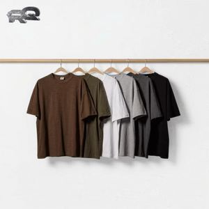 Camiseta de Hombre 100% Algodón Estilo Vintage, Tejido Jersey 190gsm, Cuello Redondo, Diseño Casual, Patrón de Bambú Sólido, Colección de Verano - Product Image 1