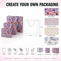 Sac en papier floral personnalisable et biodégradable RUIXIN, impression couleur CMYK/estampage à chaud, finition mate, poignées en ruban, logo, bougie
