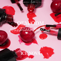 ICE NOVA Vin Caoutchouc Base Coat Rouge Glitter Shimmer Couleurs Base Gel 2in1 HEMA/TPO/HPMA FREE Gel Polish Base Épaisse Classique