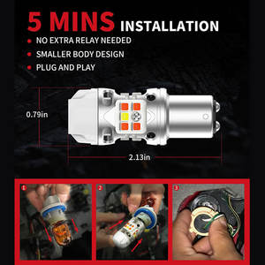 Luz de señal de giro del coche bombilla de freno LED 3030 20SMD BAY15D P21/5W 2057 1157 1156 Canbus lámpara trasera de marcha atrás DRL accesorios de coche - Product Image 6