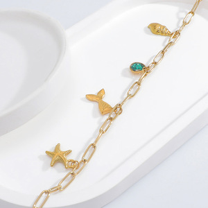 Fashion Charm <b>Bracelet</b> Zinc Alloy Gold Plated Star <b>Shell</b> Pendant Women's Summer Jewelry INS Style - Product Image 4