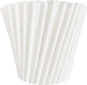 Pailles en PLA blanches biodégradables emballées individuellement pour les fournitures de fête, les anniversaires, les cocktails, les mariages, les restaurants, les agitateurs de boissons - Product Image 1