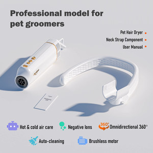 เครื่องเป่าขนสัตว์เลี้ยงแบบแฮนด์ฟรี ปรับความเร็วได้ พร้อมฟังก์ชั่นประจุลบ สำหรับการดูแลขนสุนัขหลังอาบน้ำ - Product Image 5