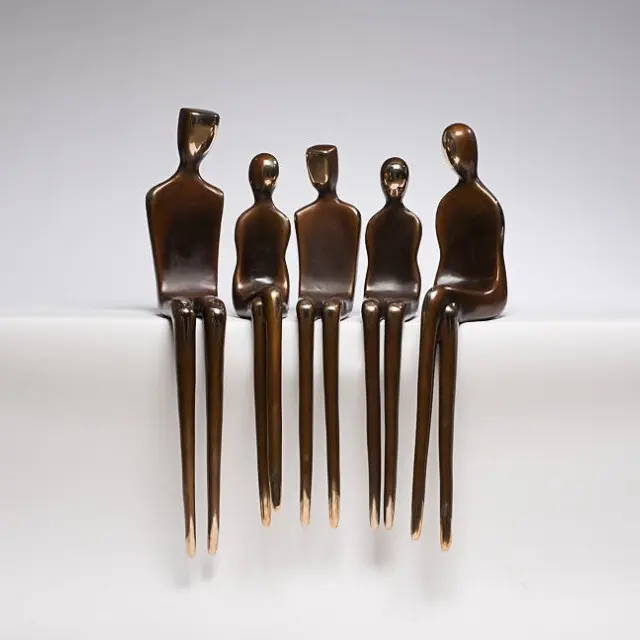 Levensgrote <span class=keywords><strong>Bronzen</strong></span> Mannen en Vrouwen Abstracte Figuur Groep Standbeeld Koper Art Moderne Sculptuur