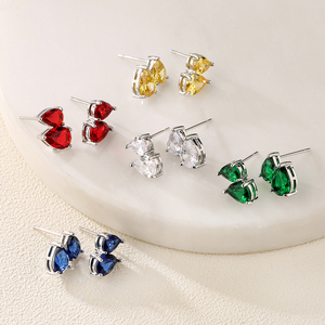 RAKO EP1198 Ensemble de boucles d'oreilles en diamant plaqué or tendance pour femmes 2025 - Product Image 2