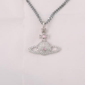 COLGANTE ESTÉTICO EN FORMA DE PLANETA CON DIAMANTE DE LABORATORIO REDONDO TINEY EN ORO SÓLIDO DE 18KT PARA TODAS LAS OCASIONES PARA MUJER - Product Image 1