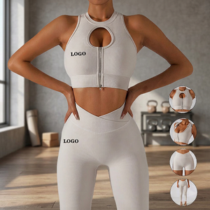 Ensemble de sport 2 pièces pour femme : Soutien-gorge de sport super élastique respirant à séchage rapide et Legging taille haute à découpe en V pour le yoga et l'entraînement - Product Image 3