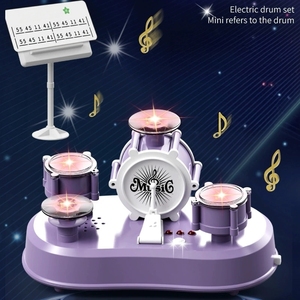 Mini tambor eléctrico creativo para niños, instrumento de percusión con soporte, juguete para educación temprana - Product Image 3
