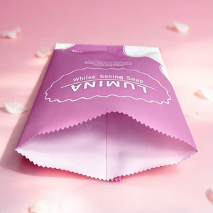 Sachet cosmétique personnalisé à scellage arrière, échantillon de savon 110g, pochette vide avec impression de logo - Product Image 4