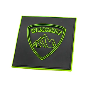 Factory Custom Rubber Logo Embossed Silicone Label 3D PVC School Lapel Pin Square Badge