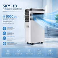 Climatiseur portable électrique domestique 9000 BTU, chaud et froid, silencieux, en plastique, le plus vendu