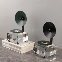 Ornements d'art de lecteur audio classique à motif rayé rétro Objet de pièces de cristal de conception surélevée