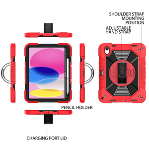 Funda Protectora para Tablet iPad 11.ª Generación 2025 A16 con Soporte Giratorio Integrado de 360 Grados y Correa Ajustable para <span class=keywords><strong>Mano</strong></span> y Hombro - Product Image 5