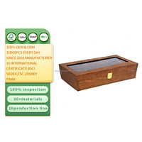 Boîte de rangement pour montres en bois massif haut de gamme personnalisée avec 6 compartiments, présentoir à bijoux, boîte à montres en bois