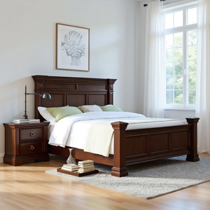 Juego de Dormitorio King Size de Lujo, Muebles de Mediados de Siglo con Tallados Elaborados, Cama de Madera Sólida con Garantía de Cinco Años, Dd-mzc-03 - Product Image 3